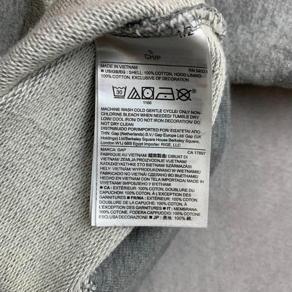 Gap Mens Sweater Small Gray Hoodie Long Sleeve Canada Soft Arch Logo Pullover - Picture 6 of 7